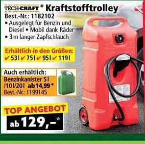 TECH-CRAFT Kraftstofftrolley mit Zapfschlauch