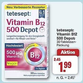 tetesept: Vitamin B12 500 Depot 30-Tabletten-Packung