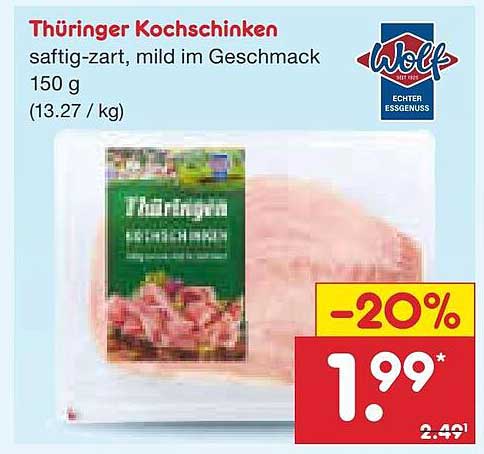 Thüringer Kochschinken - saftig-zart, mild im Geschmack