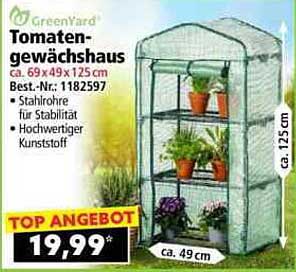 Tomatengewächshaus ca. 69 x 49 x 125 cm