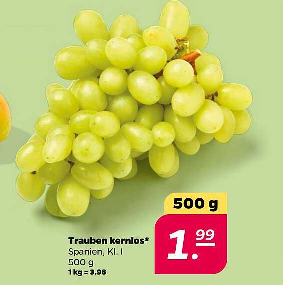 Trauben kernlos* Spanien, Kl. I 500 g