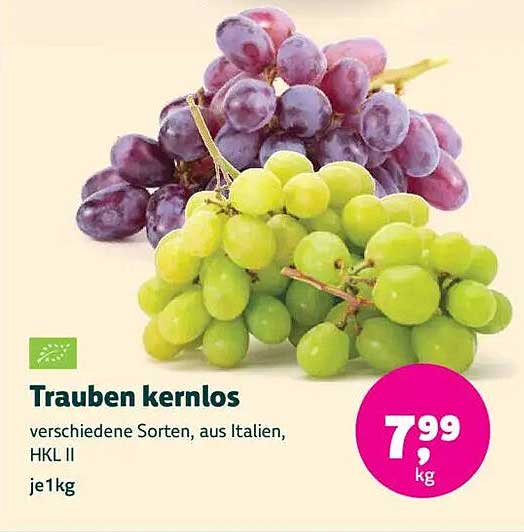 Trauben kernlos - verschiedene Sorten aus Italien, je 1 kg
