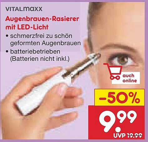 VITALMAXX Augenbrauen-Rasierer mit LED-Licht