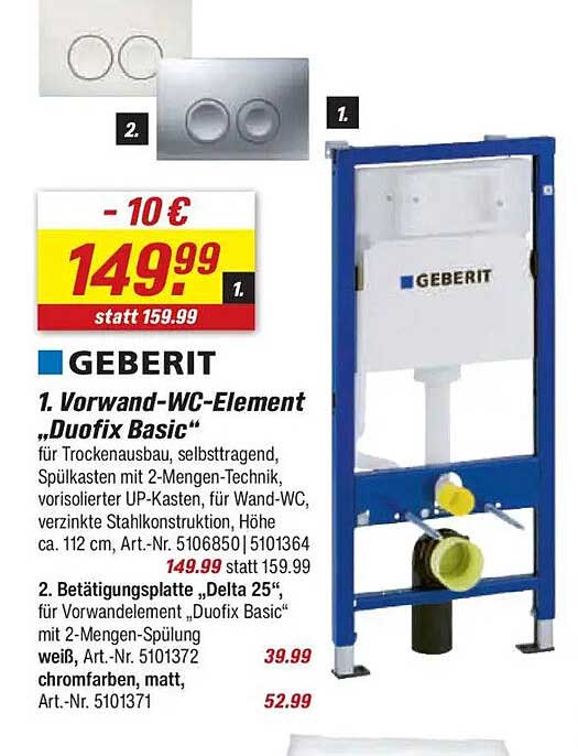 Vorwand-WC-Element „Duofix Basic“