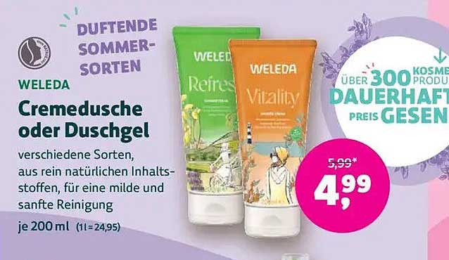 WELEDA Cremedusche oder Duschgel 200 ml