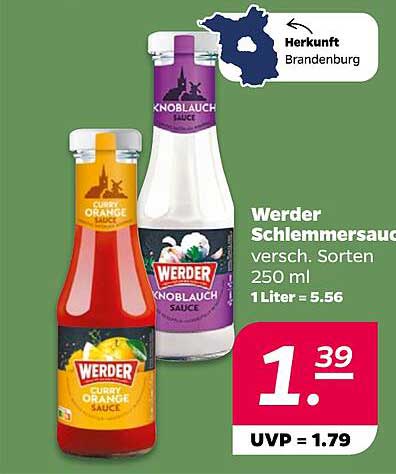 Werder Schlemmer sauces in verschiedenen Sorten, 250 ml