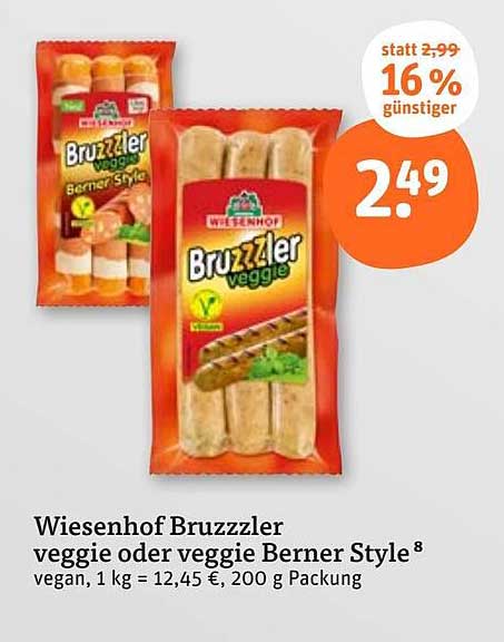 Wiesenhof Bruzzzler veggie oder veggie Berner Style