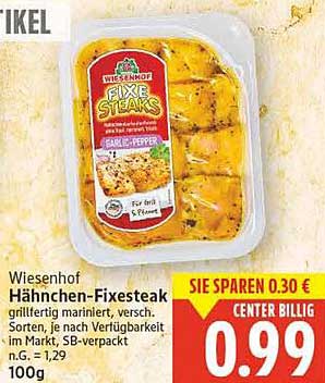 Wiesenhof Hähnchen-Fixsteak grilliert mariniert
