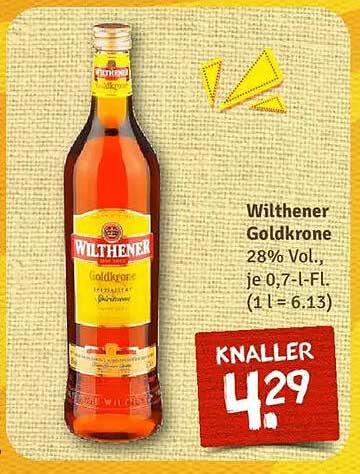 Wilthener Goldkrone, 28% Vol., je 0,7-l-Fl.