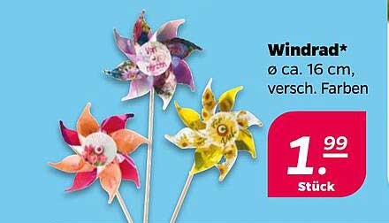 Windrad* Ø ca. 16 cm, versch. Farben