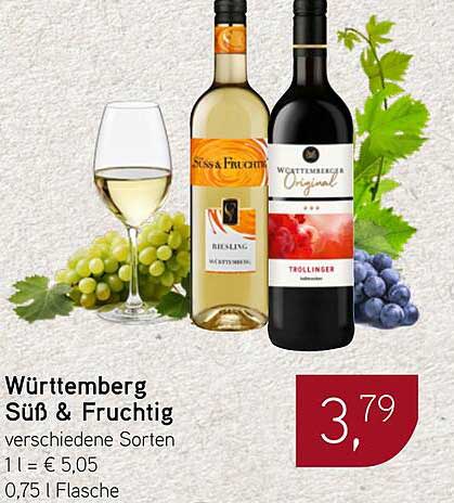 Württemberg Süß & Fruchtig - Verschiedene Sorten
