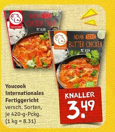 YouCook Internationales Fertiggericht - Buttler Chicken & Chicken Tikka