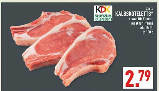 Zarte Kalbskoteletts - ideal für Pfanne oder Grill