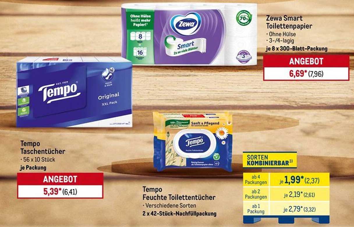 Zewa Smart Toilettenpapier - Ohne Hülsen, 3-lagig, 8 x 300-Blatt-Packung