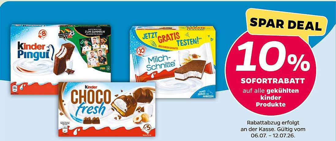 10% SOFORTRABATT auf alle gekühlten kinder Produkte