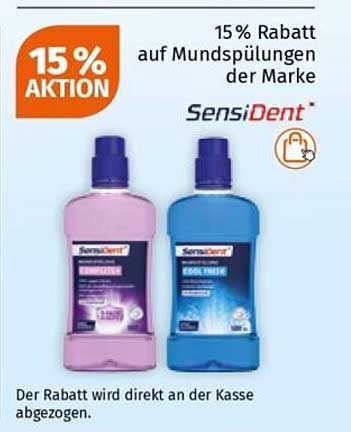 15 % Rabatt auf Mundspülungen der Marke SensiDent