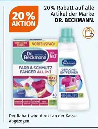 20% Rabatt auf alle Artikel der Marke DR. BECKMANN.