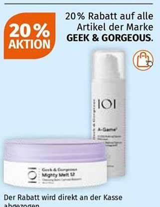 20% Rabatt auf alle Artikel der Marke GEEK & GORGEOUS.