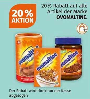 20% Rabatt auf alle Artikel der Marke OVOMALTINE.