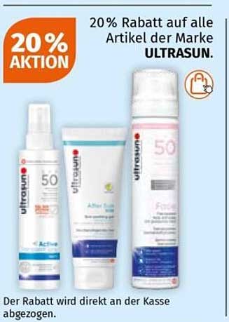 20% Rabatt auf alle Artikel der Marke ULTRASUN.