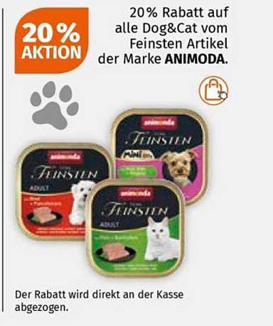 20% Rabatt auf alle Dog&Cat vom Feinsten Artikel der Marke ANIMODA.