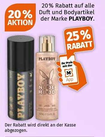 20 % Rabatt auf alle Duft und Bodyartikel der Marke PLAYBOY.