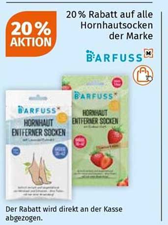 20% Rabatt auf alle Hornhautsocken der Marke BARFUSS
