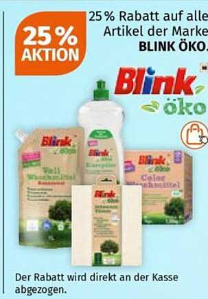 25% Rabatt auf alle Artikel der Marke BLINK ÖKO