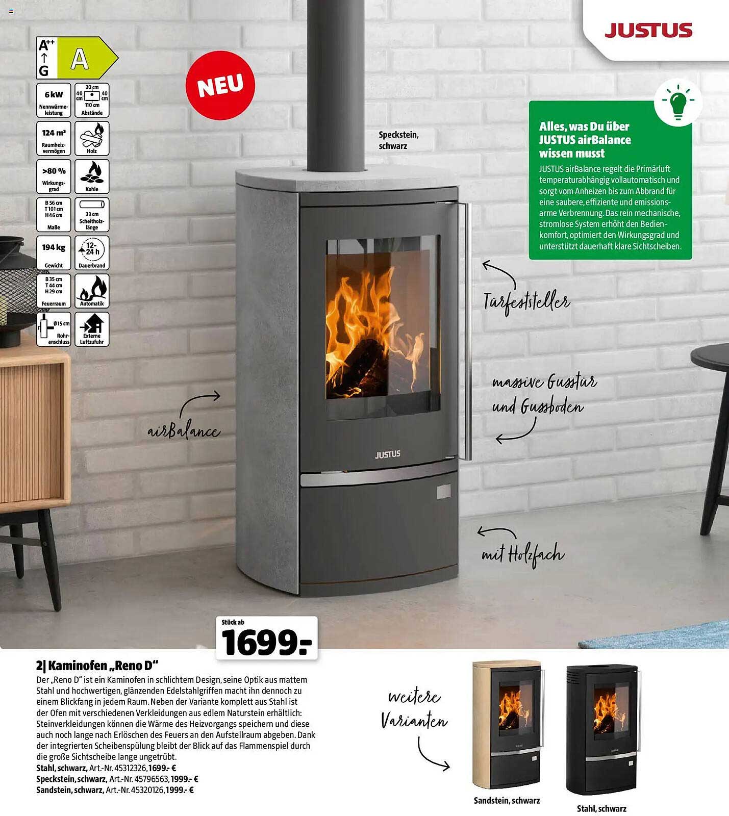 2l Kaminofen „Reno D“