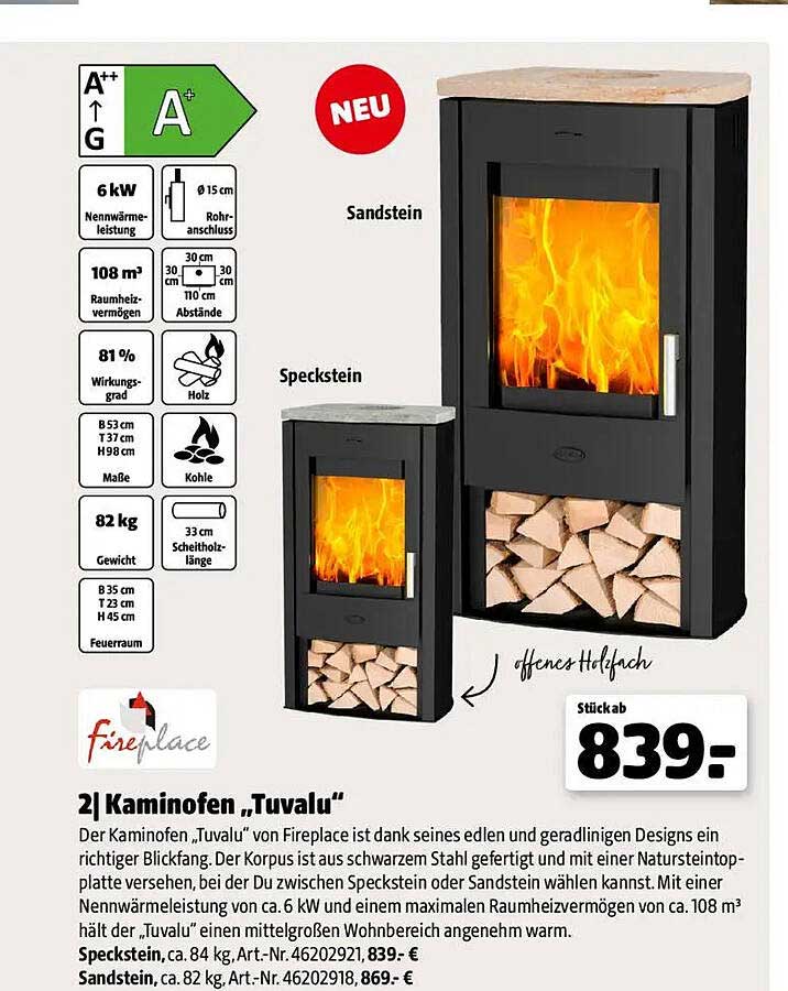 2l Kaminofen „Tuvalu“