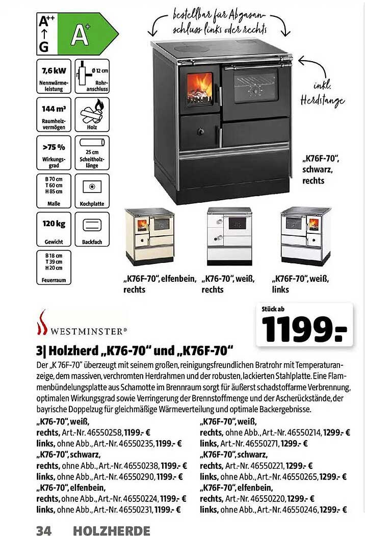 3| Holzherd „K76-70“ und „K76-70“