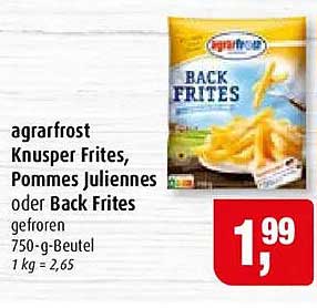 agrarfrost Knusper Frites, Pommes Julietnes oder Back Frites