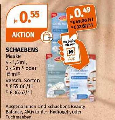 AKTION SCHAEBENS Maske 4 × 1,5 ml, 2 × 5 ml oder 15 ml versch. Sorten