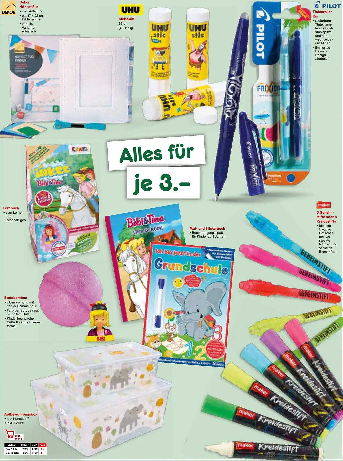 Alles für je 3.-