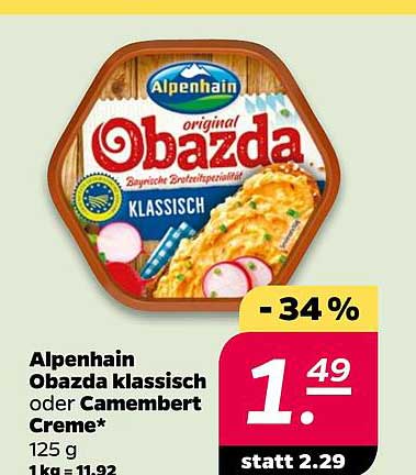 Alpenhain Obazda klassisch oder Camembert Creme*