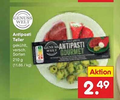 Antipasti Teller gekühlt, versch. Sorten 210 g (11.86 / kg)