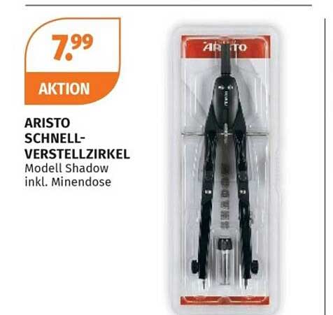 ARISTO SCHNELL-VERSTELL-ZIRKEL Modell Shadow inkl. Minendose