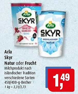 Arla Skyr Natur oder Frucht