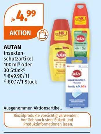 AUTAN Insektenschutzartikel 100 ml oder 30 Stück