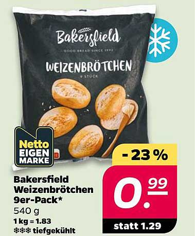 Bakersfield Weizenbrötchen 9er-Pack*