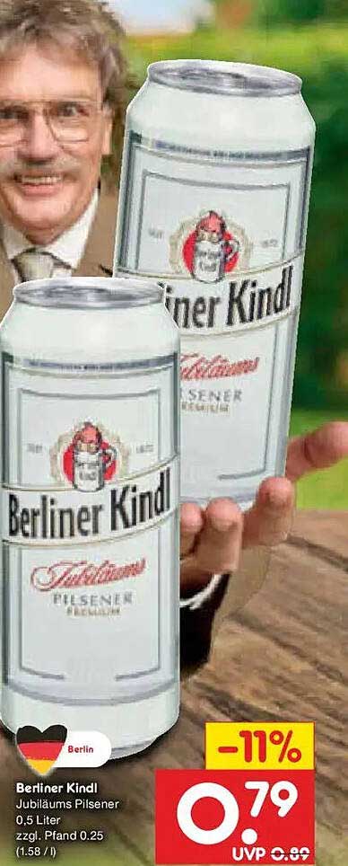Berliner Kindl Jubiläums Pilsener 0,5 Liter zzgl. Pfand 0.25