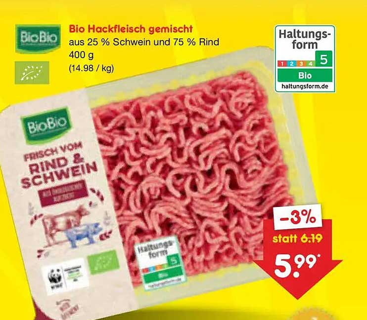 Bio Hackfleisch gemischt