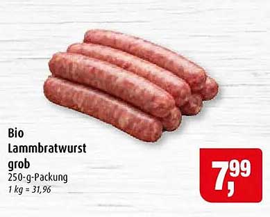 Bio Lammbratwurst grob