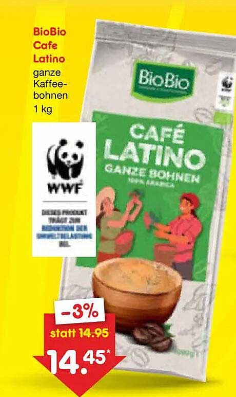 BioBio Cafe Latino ganze Kaffee-bohnen 1 kg