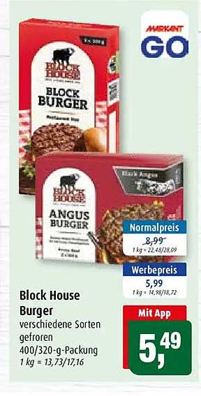 Block House Burger verschiedene Sorten gefroren 400/320-g-Packung