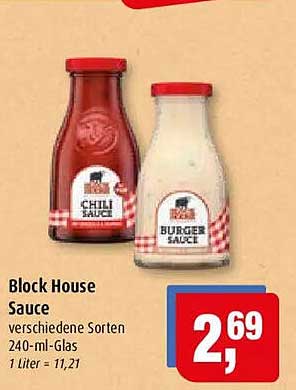 Block House Sauce verschiedene Sorten 240-ml-Glas