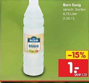 Born Essig versch. Sorten 0,75 Liter (1,33 / l)