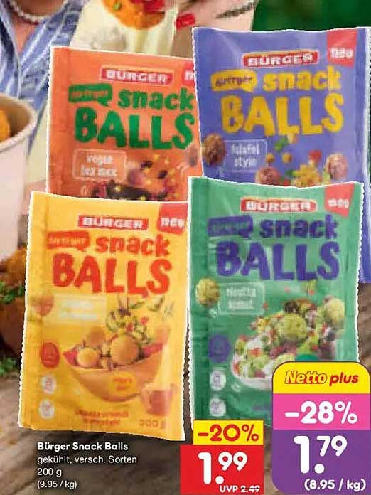 Bürger Snack Balls gekühlt, versch. Sorten 200 g