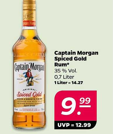 Captain Morgan Spiced Gold Rum*