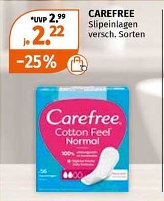 CAREFREE Slipeinlagen versch. Sorten